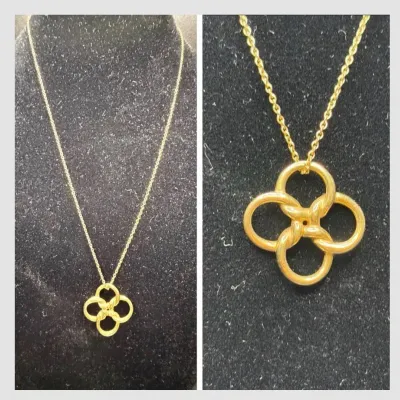 Tiffany & Co 18K (750) Yellow Gold Elsa Peretti Quadrifoglio Pendant Necklace 4.90g 16”L