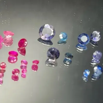 8.6 CTTW 2mm-6mm Gemstone Rounds Mystery Lot | Not Tested | Red and Blue Lilac Tones