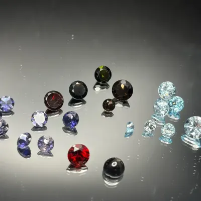 14.50 CTTW Gemstone Rounds Mystery Lot | Not Tested | Red, Black, Pale Blue, Lilac Tones