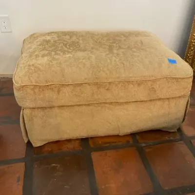 Goldish Brocade Fabric Ottoman 