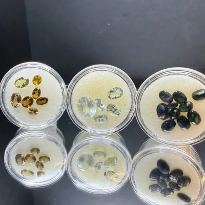 14.25 CTTW  5x3mm-9x8mm Gemstone Ovals Mystery Lot | Not Tested | Blue, Clear & Yellow Tones