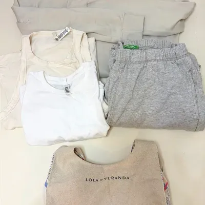 Quince Sweater, Skims Tanks, Green Voyage Sweat Pants, Size L Ladies’ Staples 