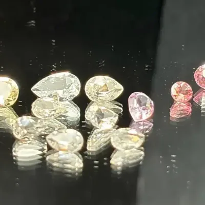 9.30 CTTW Pear-shaped and Round Gemstones Mystery Lot | Not Tested | Clear and Pink Tones
