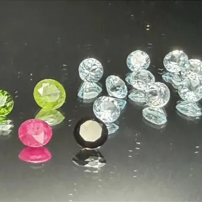 12.50 CTTW Round Gemstones, 6 Matched Pairs Mystery Lot | Not Tested | Red Blck Grn Clear Brw Tones