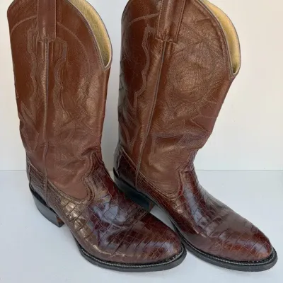 Brown Leather Cowboy Boots, Men’s 8.5 | Very Good Condition
