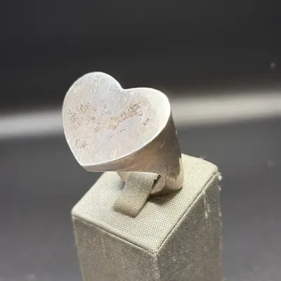 Tiffany & Co Double Modern Heart 925 Silver Ring 22.34g, Paloma Picasso Collection, Size 7