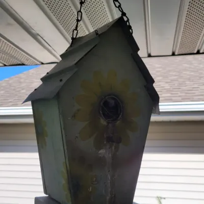 Sale Photo Thumbnail #235: Rustic wooden hanging birdhouse 