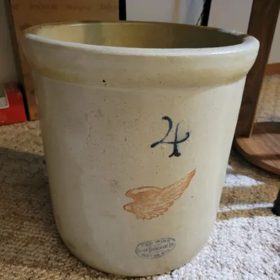 Sale Photo Thumbnail #27: Vintage Red Wing 4-gallon crock 