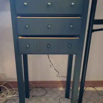 Sale Photo Thumbnail #36: Tall, narrow wooden accent table 
