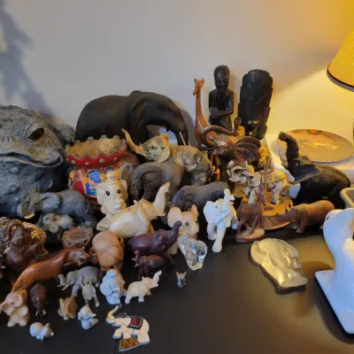Sale Photo Thumbnail #39: More elephants and other figurines.