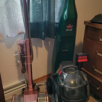 Sale Photo Thumbnail #81: Shark upright vacuum and Bissell Lift-Off Deep Cleaner carpet shampooer.