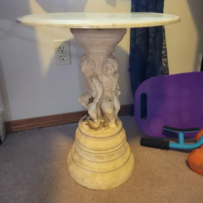 Sale Photo Thumbnail #100: Vintage neoclassical-style pedestal side table 