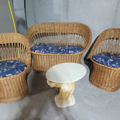 Sale Photo Thumbnail #170: Vintage wicker patio set 