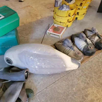 Sale Photo Thumbnail #190: Vintage plastic and foam duck decoys 