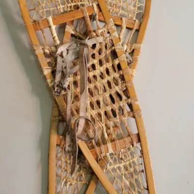 Sale Photo Thumbnail #175: Pair of vintage wooden snowshoes 