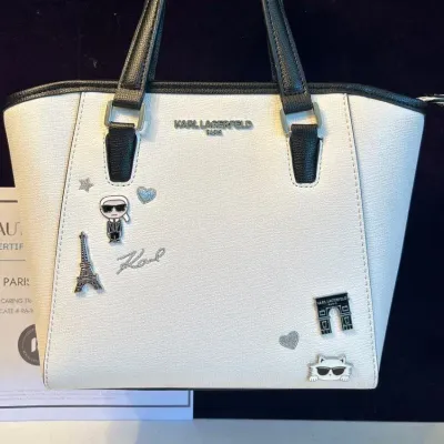 Karl Lagerfeld Authentic Nouveau Paris Satchel White 