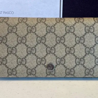 Vintage Gucci Authentic Long Continental Wallet GG Supreme