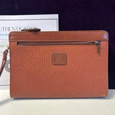 Vintage Burberry Authentic Pebbled Leather Clutch Bag 