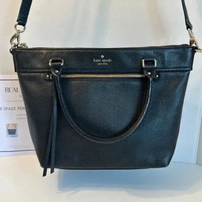Kate Spade Authentic Pebbled Leather Handbag Black