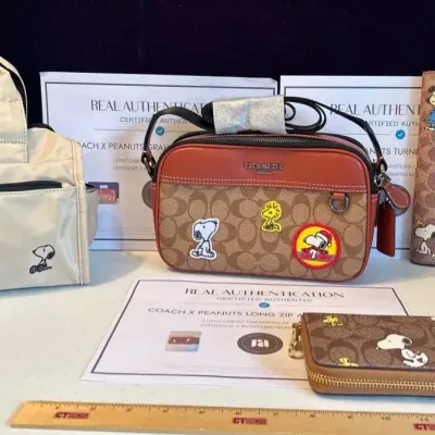 Coach X Peanuts Authentic Crossbody Bag, Wallet, Notebook+ 