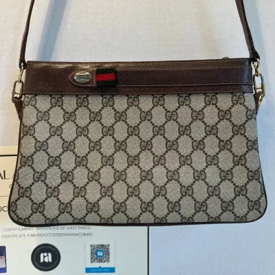 Vintage Gucci Authentic GG Shoulder Bag Monogram Brown