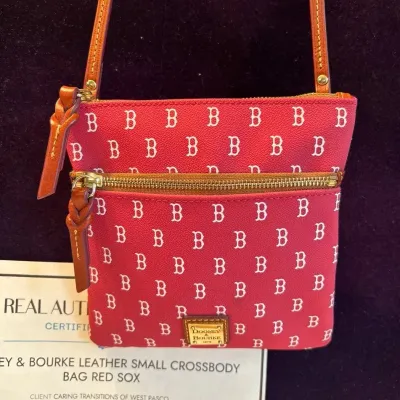 Dooney & Bourke Authentic Leather Small Crossbody Bag Red Sox 