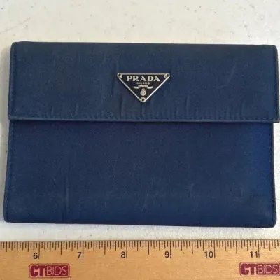 Prada Authentic Nylon Wallet Navy