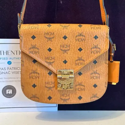 MCM Authentic Coated Canvas Patricia Crossbody Bag