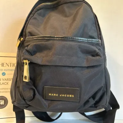 Marc Jacobs Authentic Nylon Varsity Mini Backpack Black