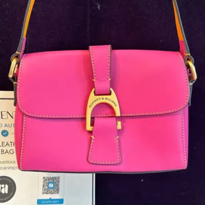 Dooney & Bourke Authentic Leather Shoulder Bag Hot Pink