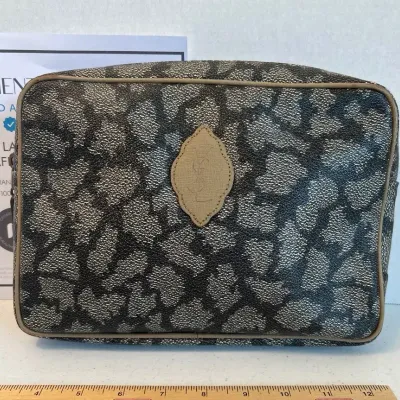Vintage Yves Saint Laurent Authentic Clutch Pouch Giraffe-Print
