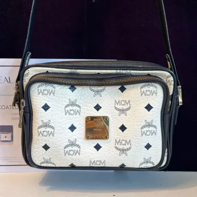 MCM Authentic Coated Canvas Camera Bag Visetos 