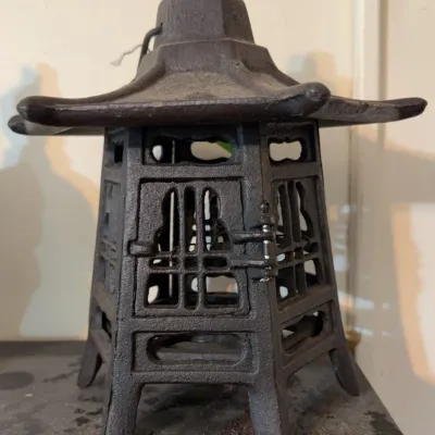 Sale Photo Thumbnail #279: Japanese Cast Iron Pagoda Lantern Toro Holder
