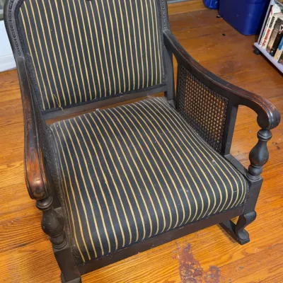 Sale Photo Thumbnail #98: Regency Style Dark-Wood Rocking Chair
