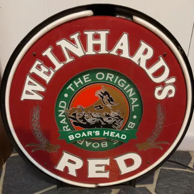 Sale Photo Thumbnail #18: Weinhard's Red Neon Rotating Beer Sign
