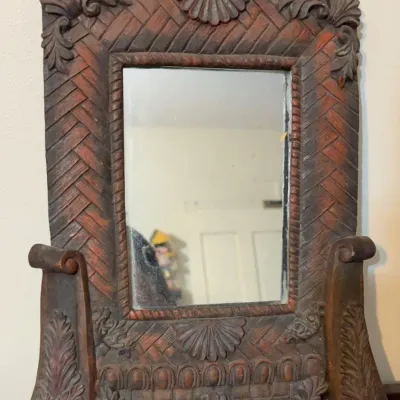 Sale Photo Thumbnail #157: Ornate Standing Mirror w/Shell Motif
