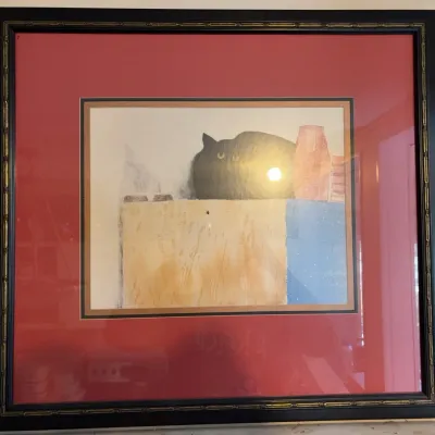 Sale Photo Thumbnail #199: Phyllis Reynolds Black Cat Cartoon Print
