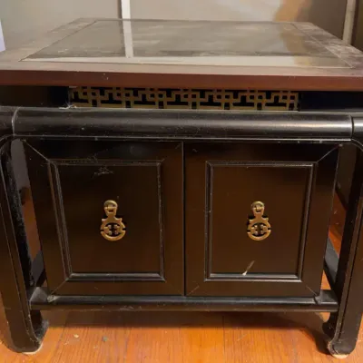 Sale Photo Thumbnail #95: Gordon's Inc. Asian Style Side Table w/ Glass Top
