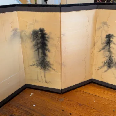 Sale Photo Thumbnail #295: Japanese 4-Panel Shorin-zu byobu Folding Screen
