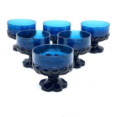 Sale Photo Thumbnail #36: Set /6 Tissin Franciscan Madeira dark blue sherberts