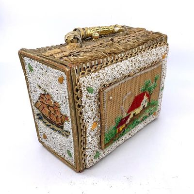 Sale Photo Thumbnail #37: 1950's Soure tapestry box purse