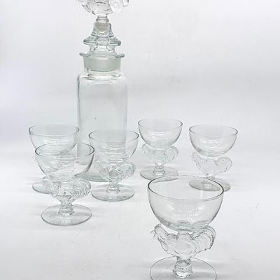 Sale Photo Thumbnail #140: Heisey decanter w/ 6 glasses