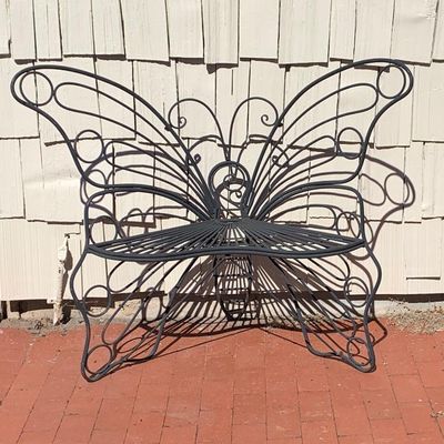 Sale Photo Thumbnail #89: Iron butterfly bench