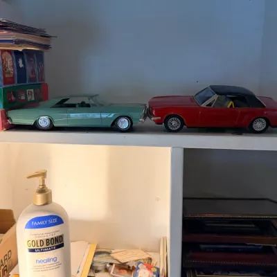 Sale Photo Thumbnail #60: Vintage 1960s Ford model cars & household collectibles