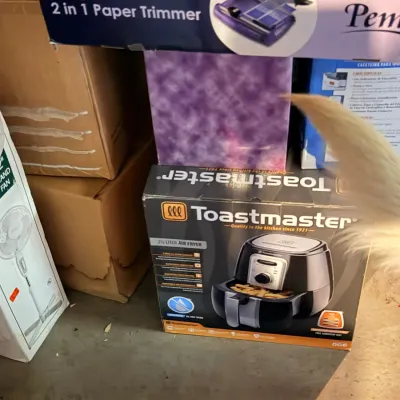 Sale Photo Thumbnail #5: New-in-box air fryer, coffee makers, fan & household goods