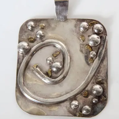 Sale Photo Thumbnail #179: "mRm" Artisan Sterling Modernist Play Pendant
