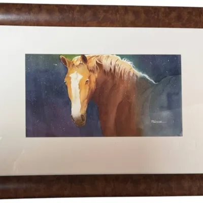 Sale Photo Thumbnail #12: Framed Horse Watercolor Print by PB Weaver