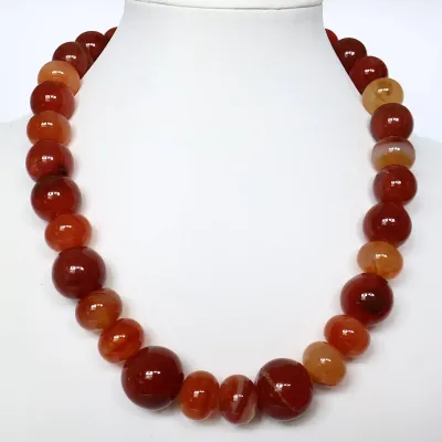 Sale Photo Thumbnail #132: Natural Large Mixed Shape Carnelian Necklace

