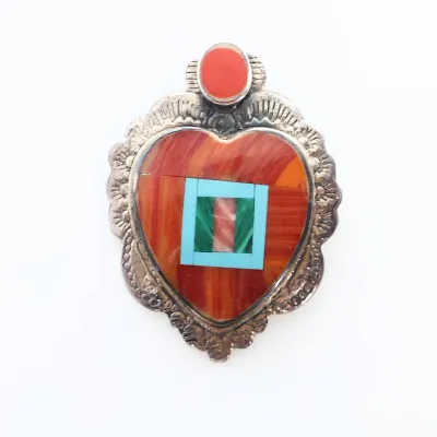 Sale Photo Thumbnail #36: Sacred Heart Inlay Pendant
