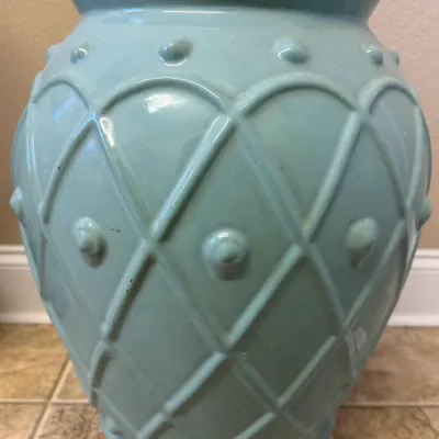 Sale Photo Thumbnail #139: Teal Ceramic Vase With Texture
